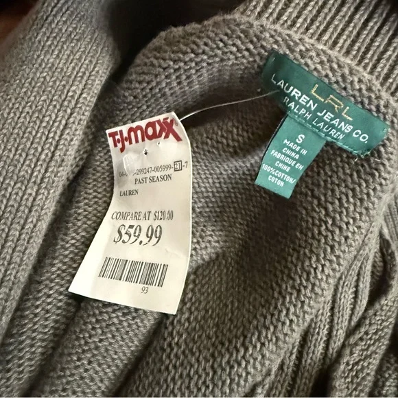 Ralph Lauren Gray/Green Toggle Cardigan, XS - Picture 14 of 16